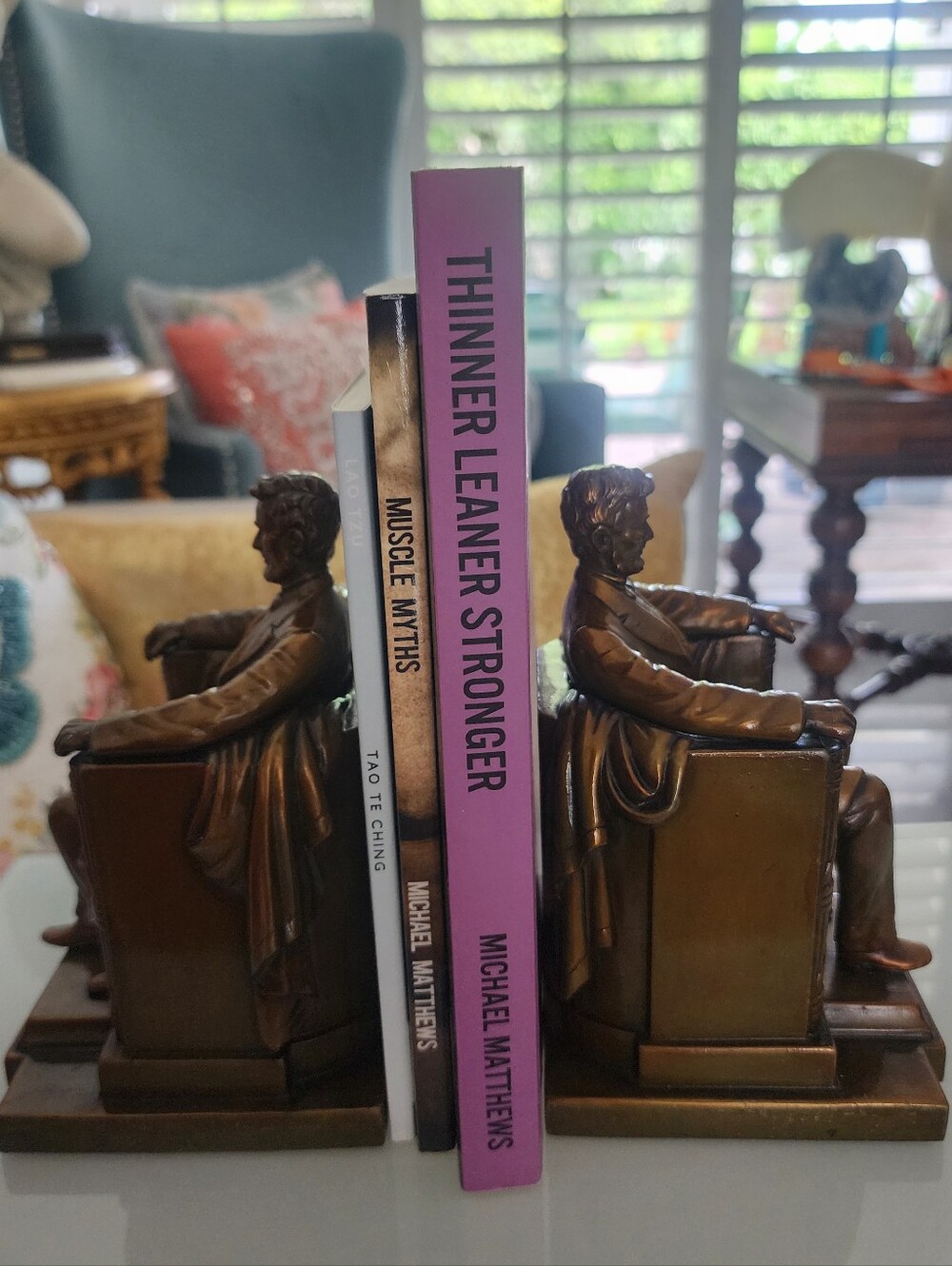 BOOKEND | Brass-Toned Abraham Lincoln Statues - Set Of 2 (Each Sold Separately)